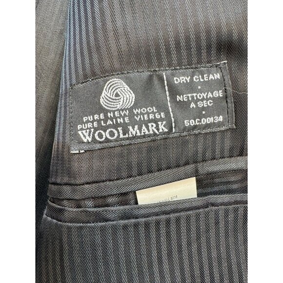 Calvin Klein Mens Pinstripe Wool Blazer 46L Gray - Picture 3 of 13